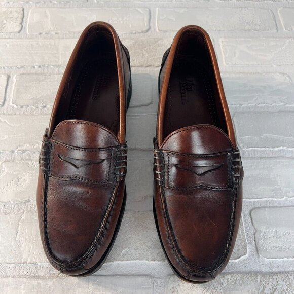 ALLEN EDMONDS Rockland Penny Loafer Mens 9 D Brown Leather Classic Shoes main image 4